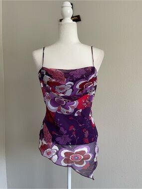 My Michelle Purple & Pink Floral Cowl-Neck Camisole